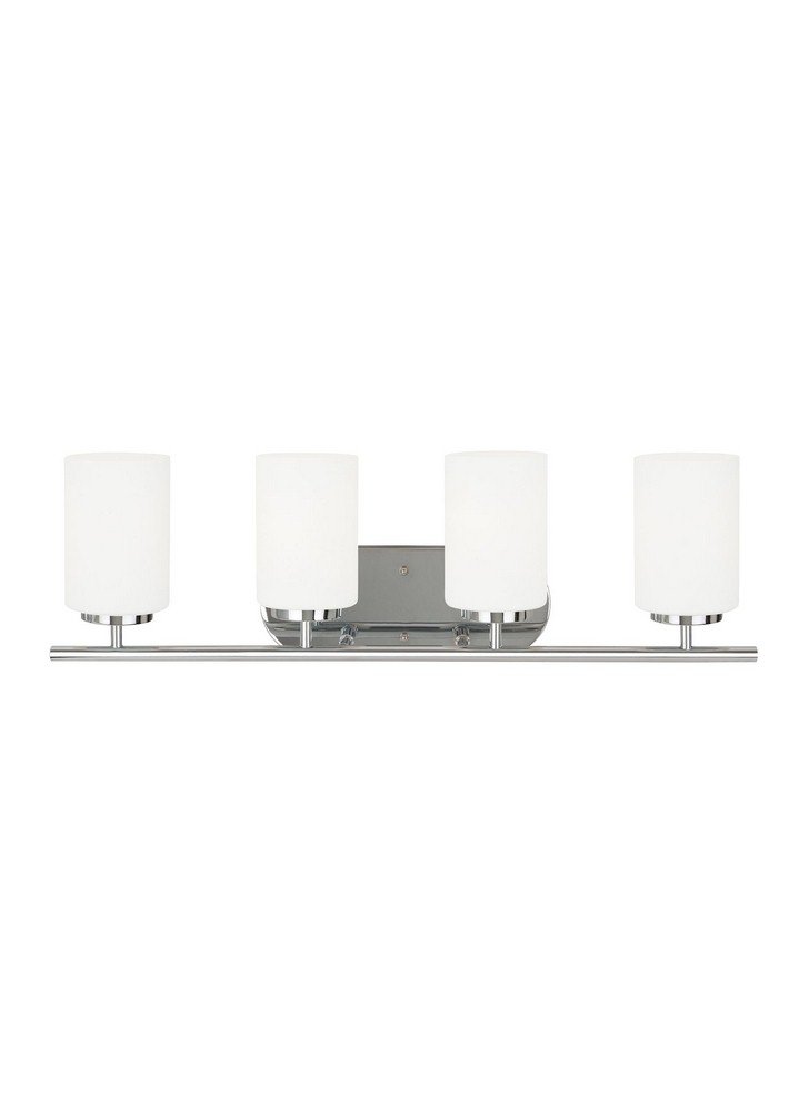 Sea Gull Lighting 41163-05 Oslo 4-Light Chrome Wall Sconce & Bathroom Vanity Light Fixture - Perfect for Bathroom, Bedroom, and Hallway Lighting