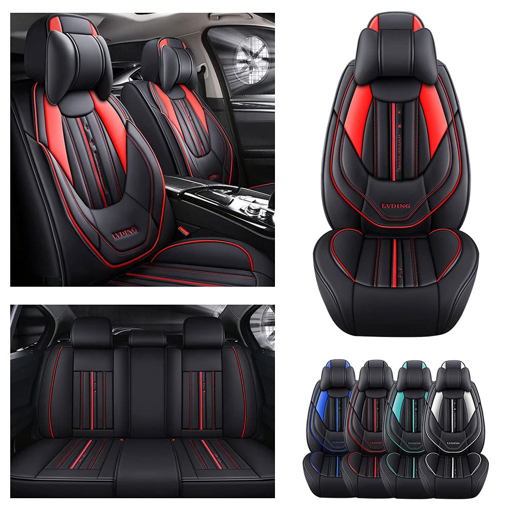 Premium Luxury Car Seat Covers for Hyundai Nexo 2019-2021 - Waterproof, Airbag Compatible Vehicle Seat Protectors (Black/Red) | Perfect for Daily Commuting, Road Trips & Protecting Your Car Interior