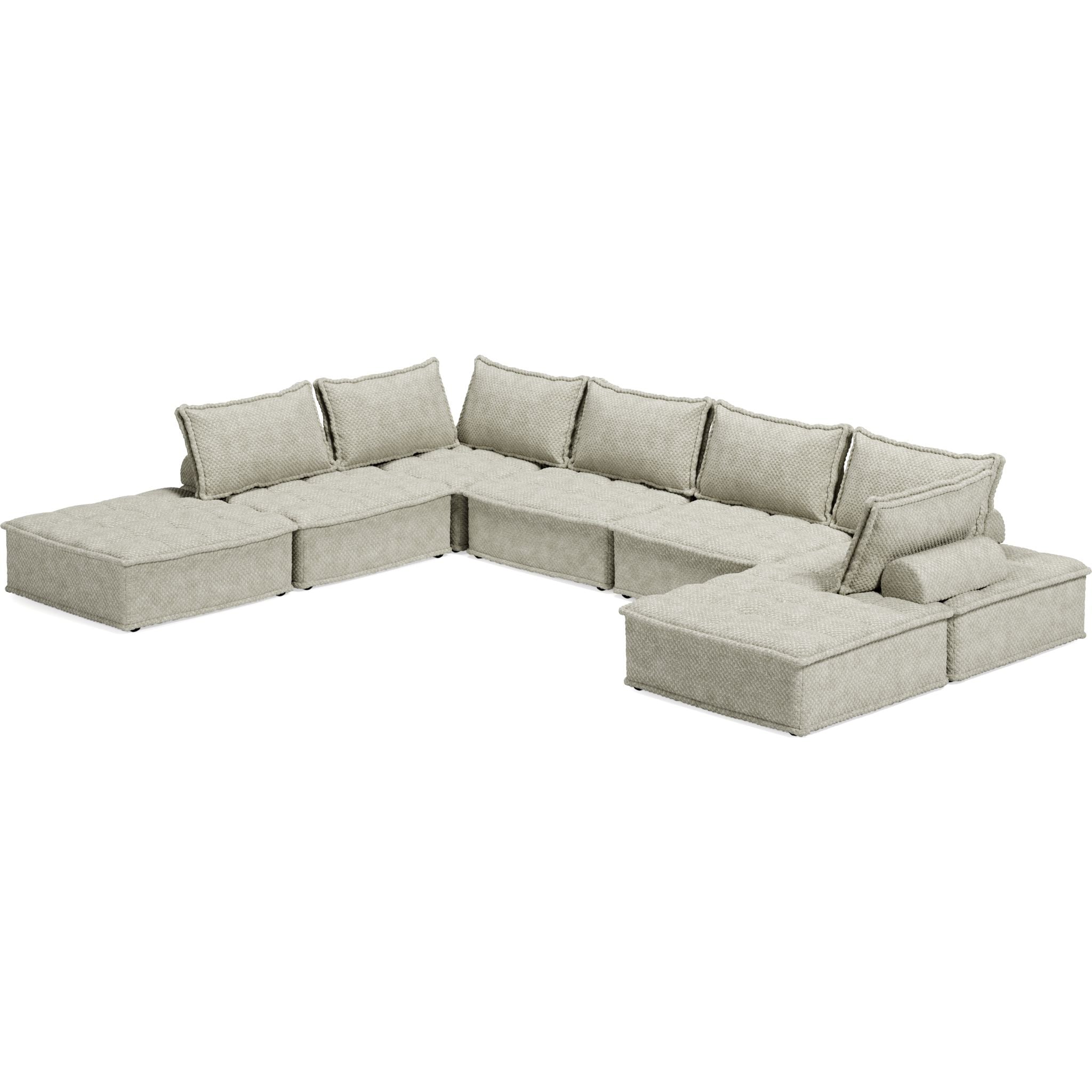 7-Piece Modular Sectional Sofa Set with Reversible Chaise - Modern L-Shaped Couch for Living Room, Family Room & Home Theater - Soft Fabric Upholstery & Sturdy Frame