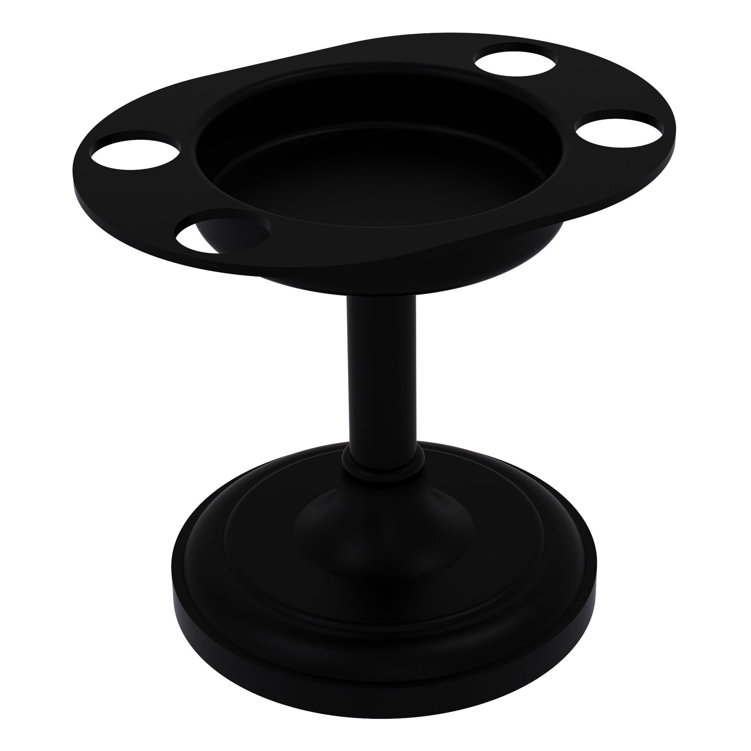 Allied Brass S-55-BKM Matte Black Bathroom Vanity Top Tumbler & Toothbrush Holder - Perfect for Modern Bathroom Organization and Countertop Storage