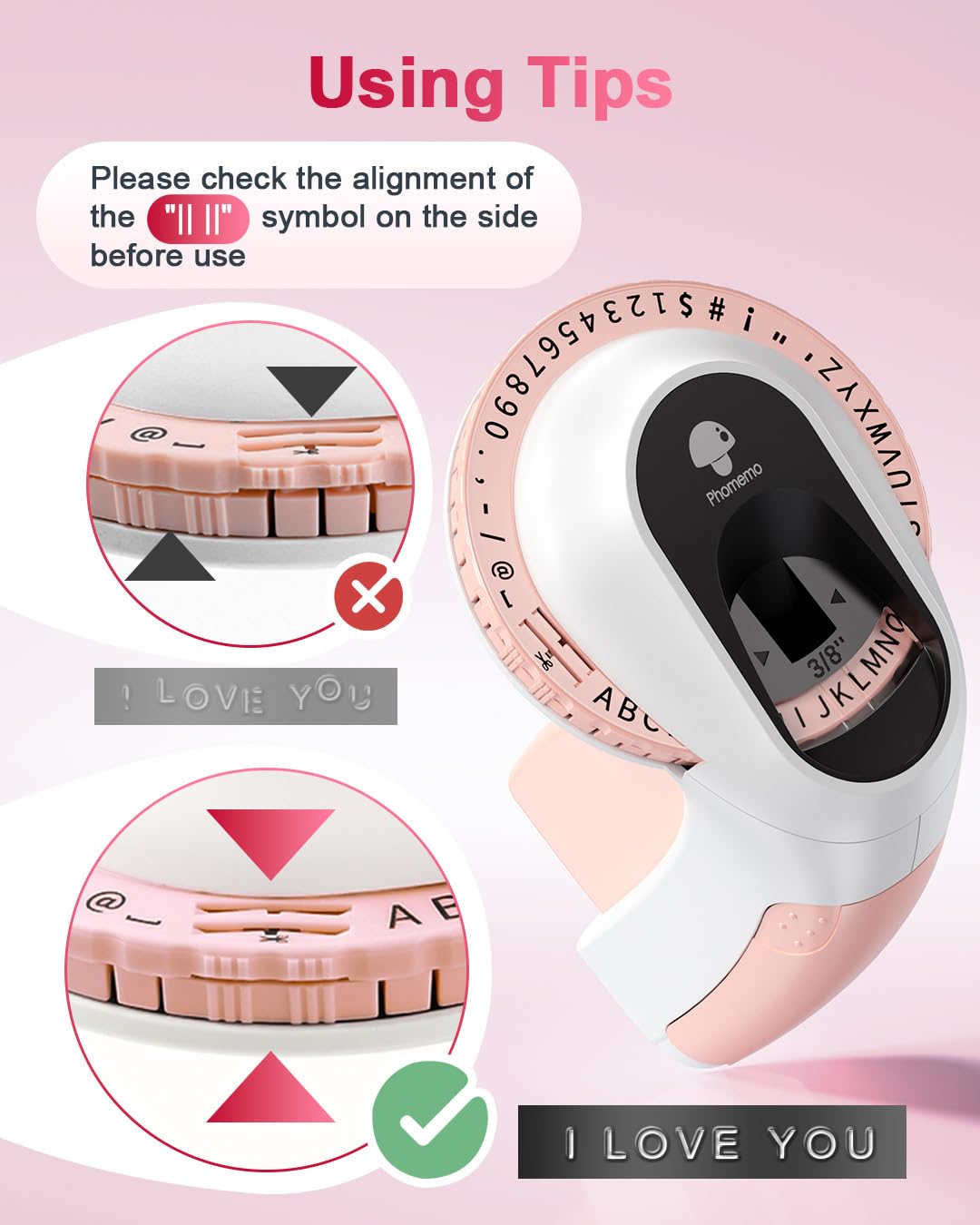 Phomemo Portable Embossing Label Maker Machine with 6 Rolls 3D Embossed Label Tapes - Retro Style for Kids DIY, Home, School & Office Organization (Pink) - Perfect for Crafting, Gift Wrapping & Storage Labeling