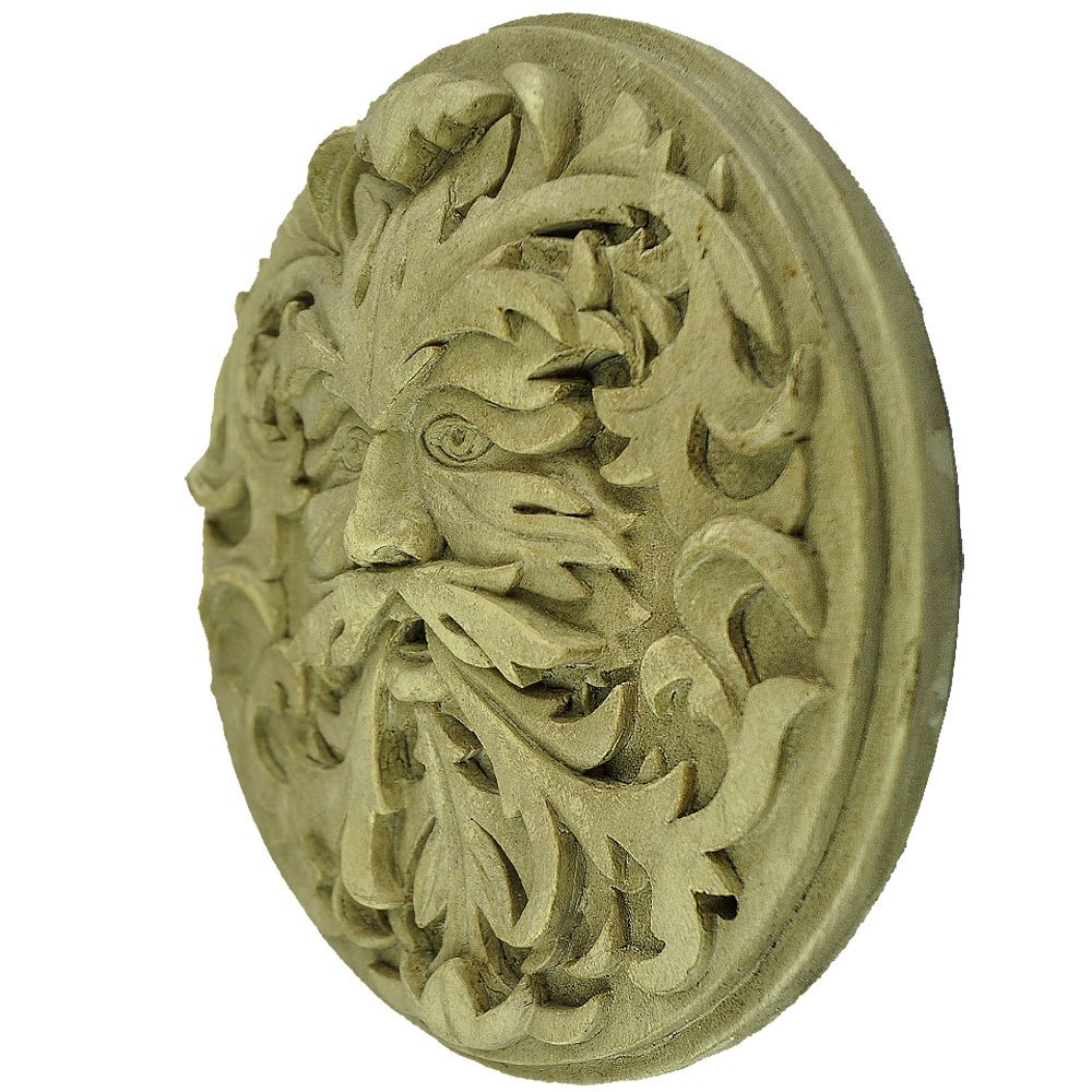 Green Man Plaque - Winter by Oberon Zell | Handcrafted Wall Decor for Home & Garden | Perfect for Gothic, Pagan, or Nature-Inspired Interiors