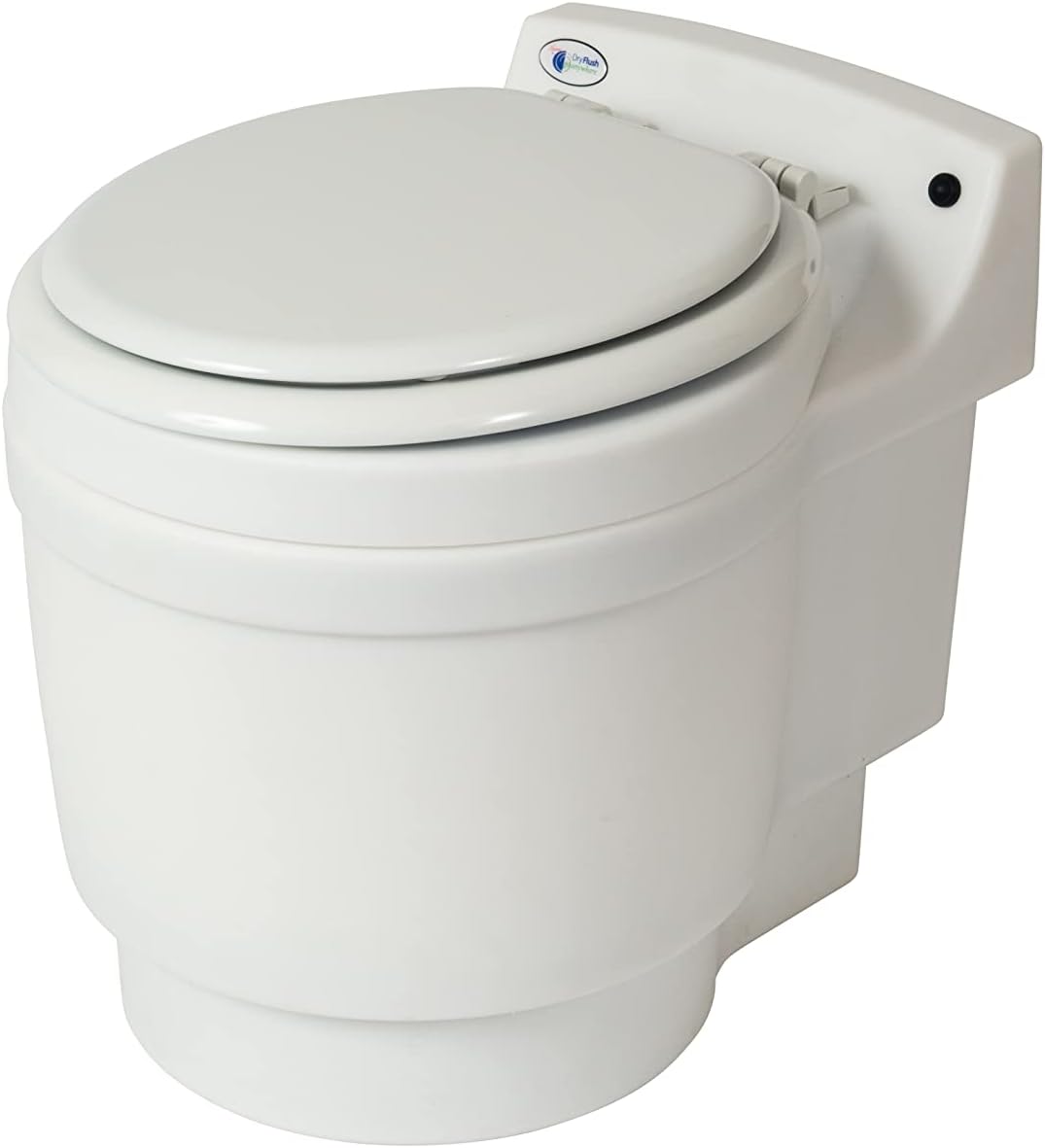 Laveo Dry Flush DF1045DC Waterless Portable Toilet with 12V DC Power Cord & Car Adapter - Ideal for Camping, RV Trips, Boating, and Emergency Preparedness
