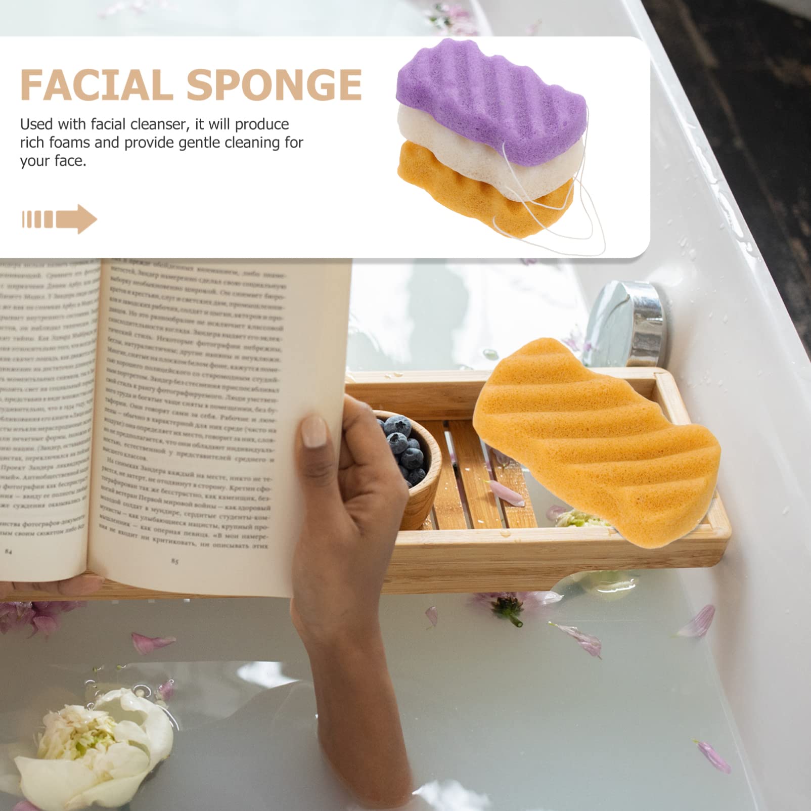 FOMIYES 3-Pack Exfoliating Bath Sponges for Face & Body - Gentle Facial Cleansing Sponge, Soft Baby Bath Sponge, Shower Scrubber - Perfect for Travel, Daily Skincare & Bathing Routine