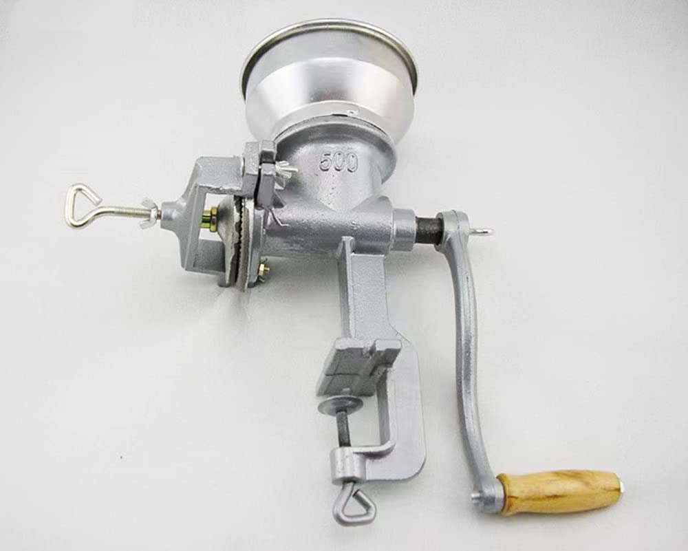 Cast Iron Manual Grain Grinder - Hand Crank Corn Mill for Wheat, Coffee, Herbs & Spices - Perfect for Home Kitchen, Camping & Emergency Preparedness