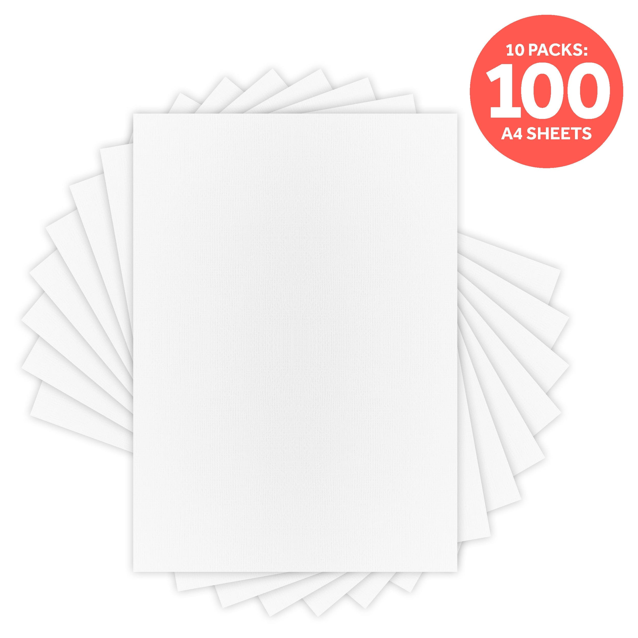 Premium Classic Bright White Weave Textured A4 Cardstock (9016e10) - Perfect for Wedding Invitations, Business Cards & Scrapbooking Projects