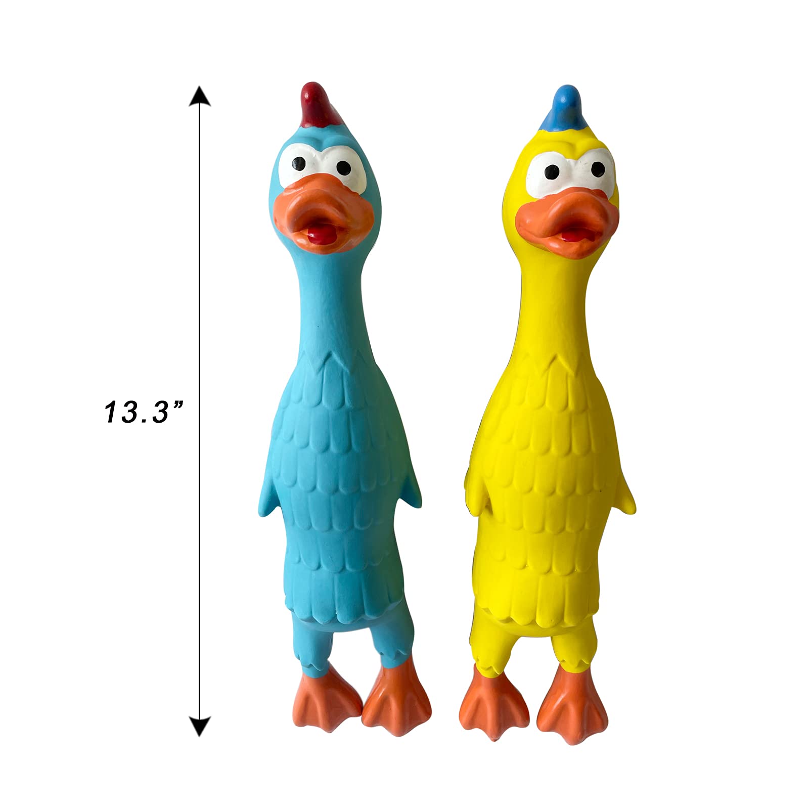 **PetLike Squeaky Dog Toys – Safe Latex Rubber Chew Toys for Small & Medium Dogs – Screaming Rubber Duck Dog Toy Set (Duck, 2 Pack) – Perfect for Playtime, Training & Interactive Fun**