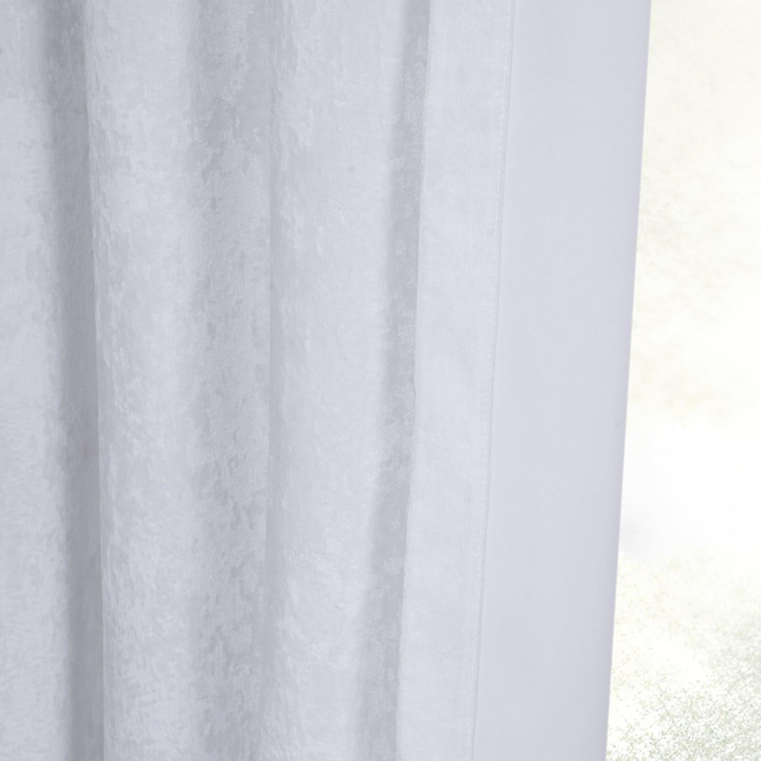 Pearl White Lush Crush Velvet Room Darkening Curtain
