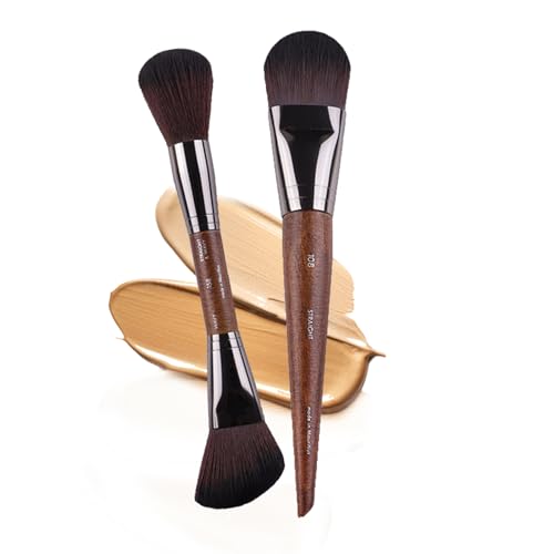 2pcs BK Beauty 101 Foundation Brush & Concealer Brush Set - Premium Soft Makeup Brushes for Flawless Foundation & Under Eye Application (F108+F158) - Perfect for Professional Makeup Artists & Everyday Beauty Routine