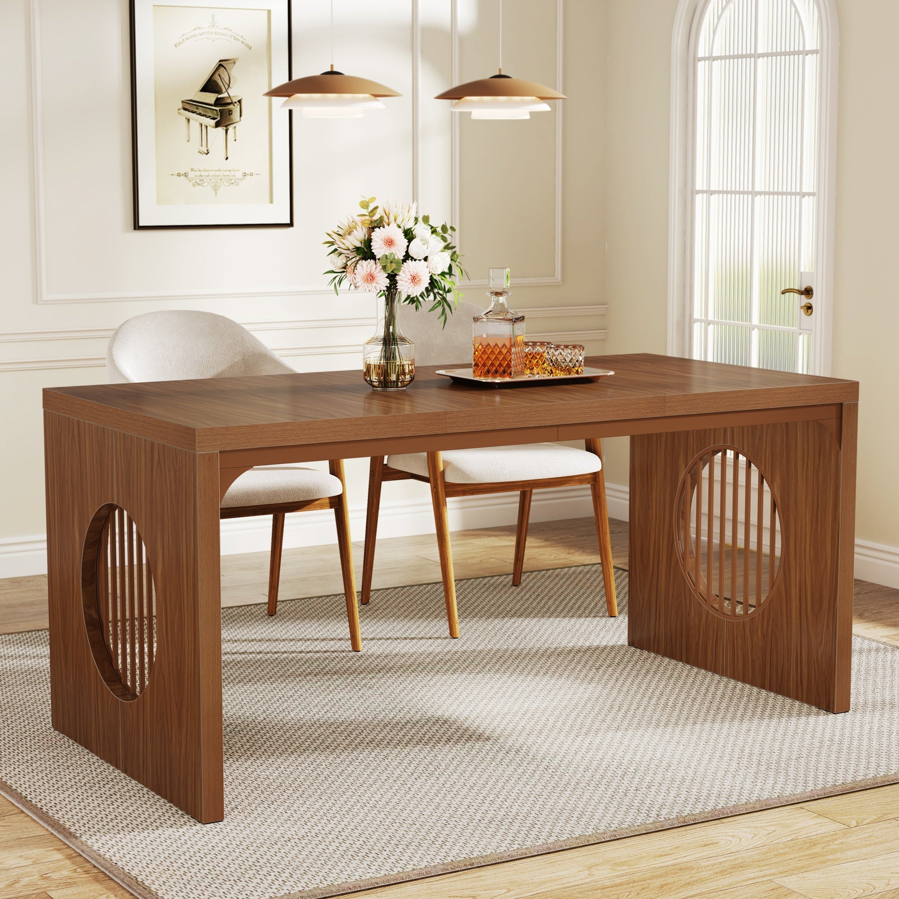 Farmhouse Dining Table for 4-6 People - 62.99