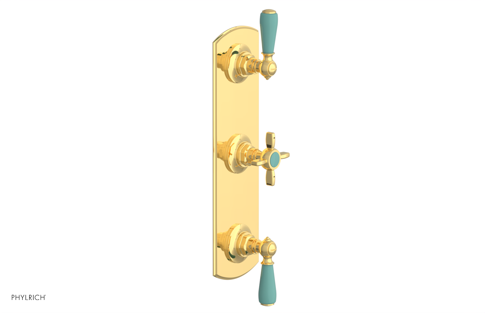 Jamestown Thermostatic Shower Valve with Dual Volume Control - Turquoise Accents (Model 4-740) for Modern Bathroom & Spa Experience