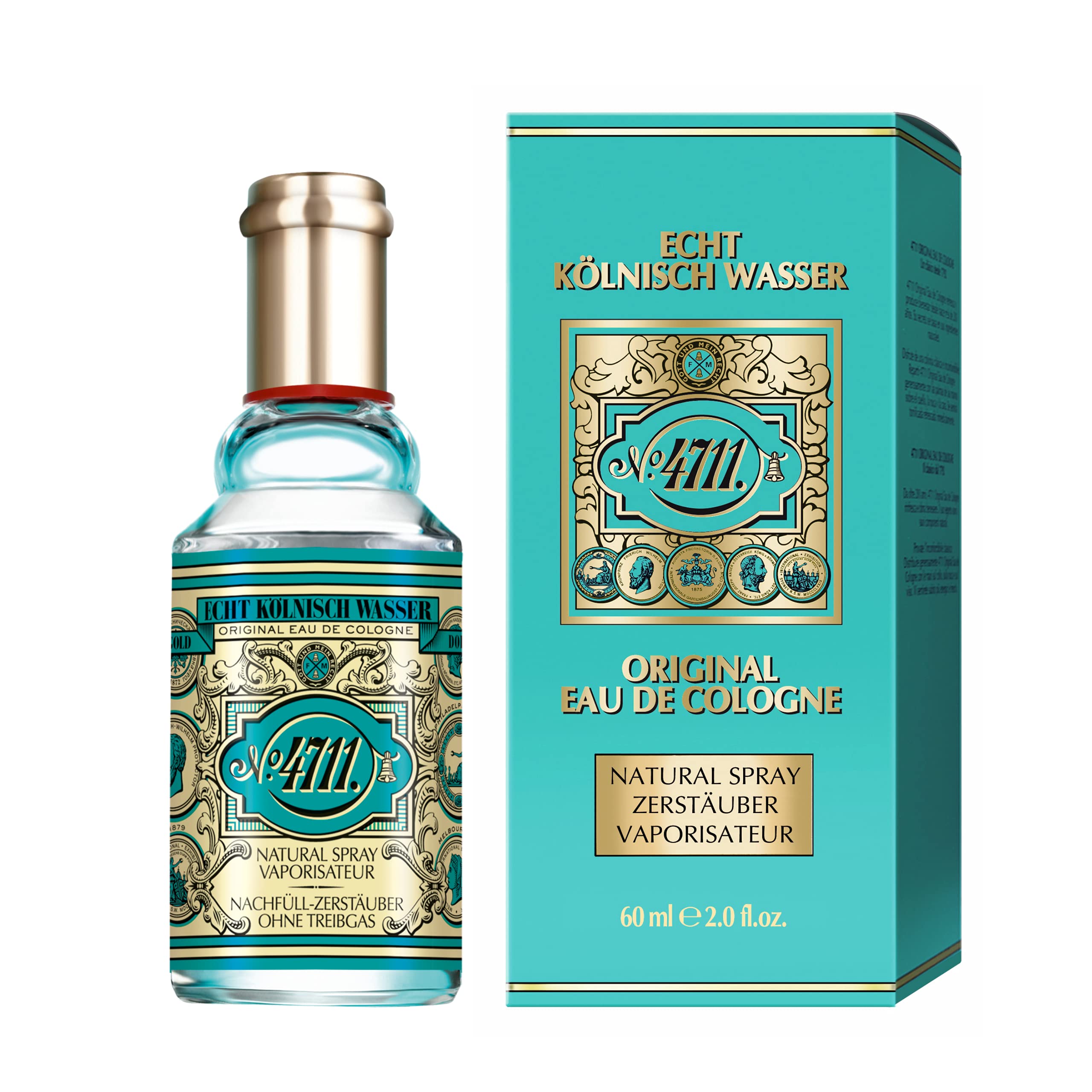 4711 Original Eau de Cologne by Muelhens - 2oz (60ml) Unisex Perfume Spray | Fresh Citrus Floral Scent for Men & Women | Perfect for Daily Wear, Office & Special Occasions