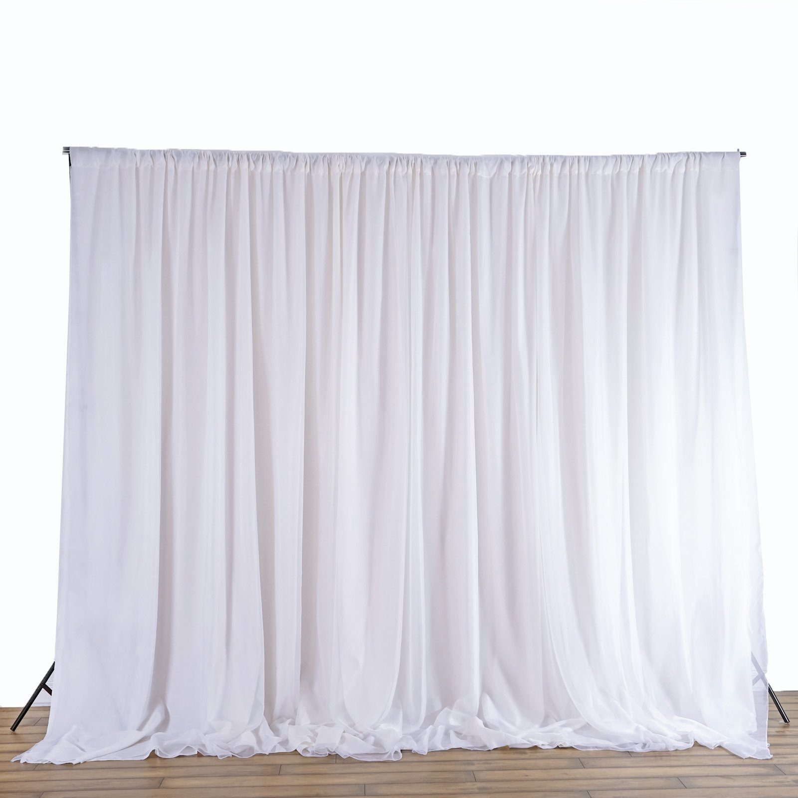 20 ft x 10 ft White Chiffon Fabric Backdrop Drapes Curtain for Wedding Decorations, Photo Booth, Reception & Photography - Elegant Party Supplies for Bridal Showers, Baby Showers & Special Events