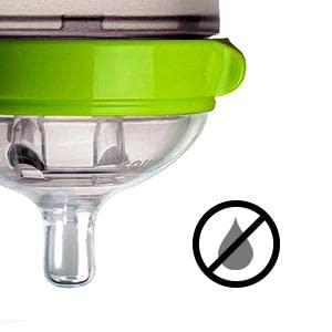 Comotomo Baby Bottle Collar Rings Replacement - 4 Pack Green Silicone Neck Rings for Comotomo Feeding Bottles | Perfect for Travel, Daycare & On-the-Go Feeding