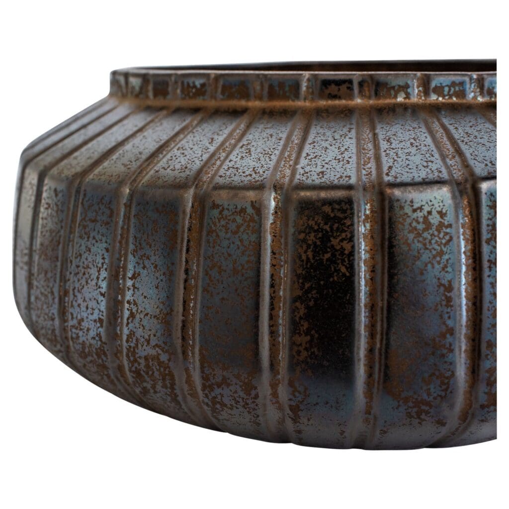 Cyan Design 11775 Ribbed Sweater Bowl - Crystal Bronze Decorative Bowl for Home Decor, Centerpiece, Tabletop Display, Gift Giving