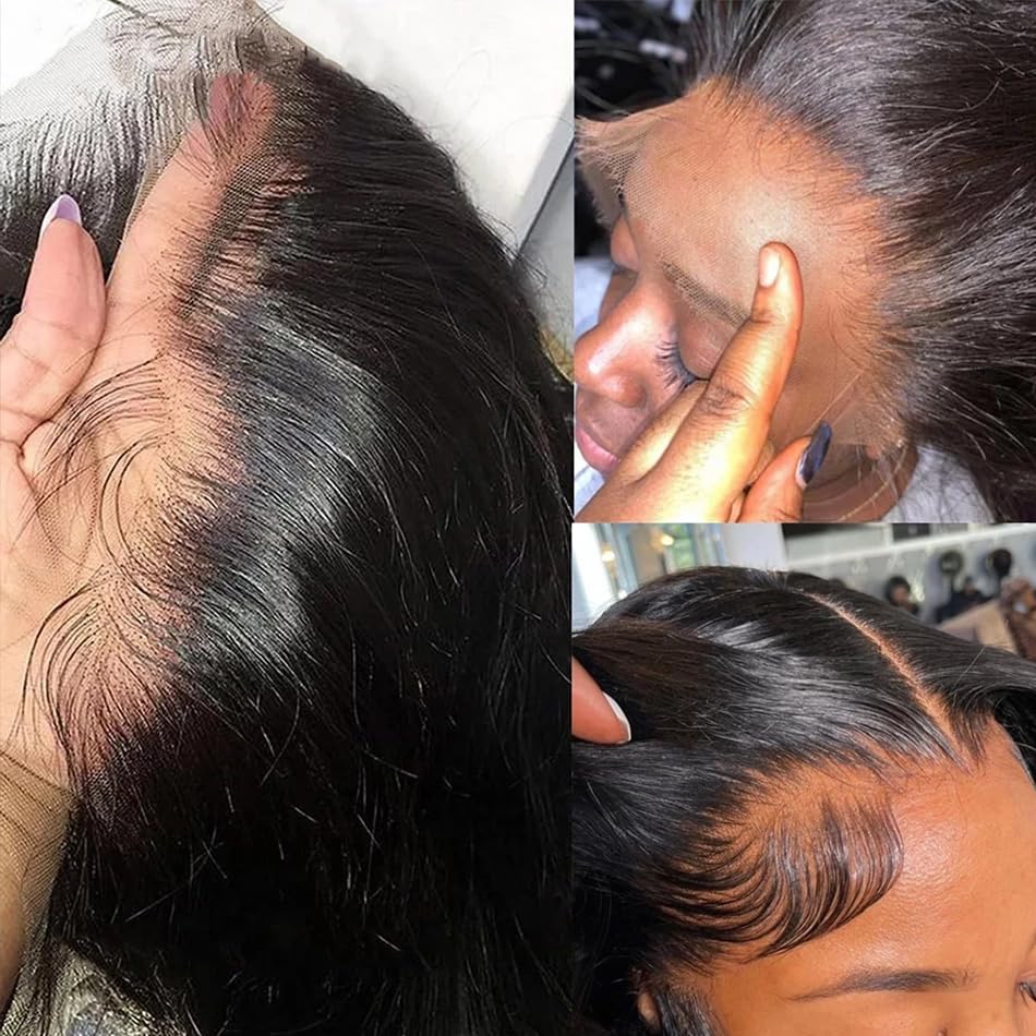 26 Inch Straight Lace Front Human Hair Wig - 250% Density 13x6 HD Lace - Glueless Pre-Plucked Natural Hairline for Women - Perfect for Daily Wear, Cosplay & Special Occasions