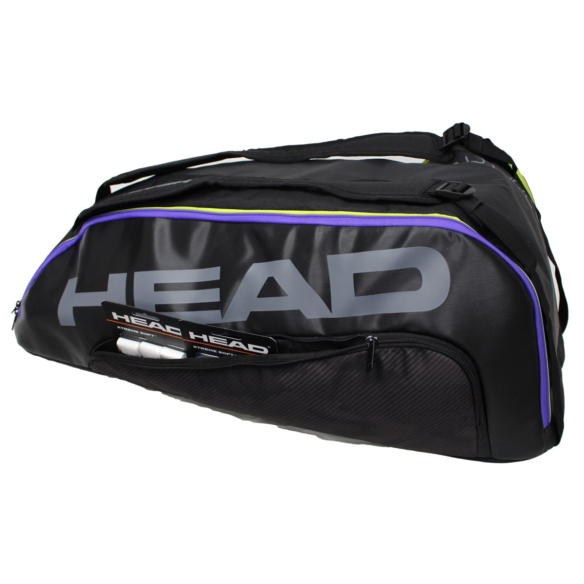 Head Tour Team Supercombi 9 Pack Tennis Racquet Bag (Black/Purple) - Perfect for Tennis Players, Coaches & Tournament Travel - Durable Multi-Racket Storage & Gear Organizer
