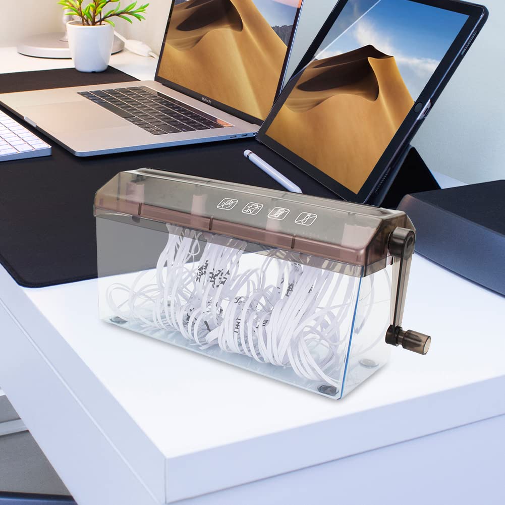 iayokocc Mini Hand Shredder - Portable Manual Paper Shredder for Home & Office - Desktop Stationery Organizer - Secure Shredding for Documents, Notes, Bills, Photos | Perfect for Travel, Small Spaces & Confidential Paper Disposal