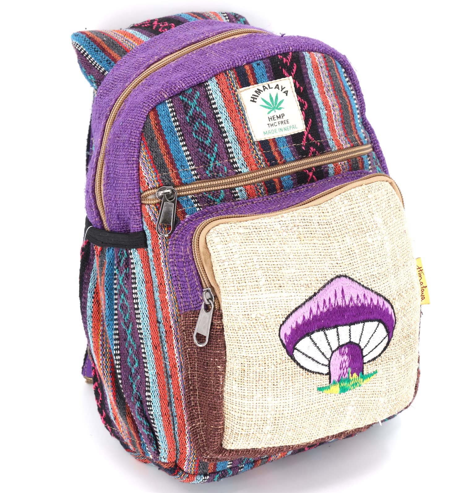 Himalaya Hemp Sling Backpack - Eco-Friendly 100% Hemp Crossbody Bag for Hiking, Festivals & Travel | Fair Trade Handmade Hippie Backpack | Perfect for Outdoor Adventures & Boho Style