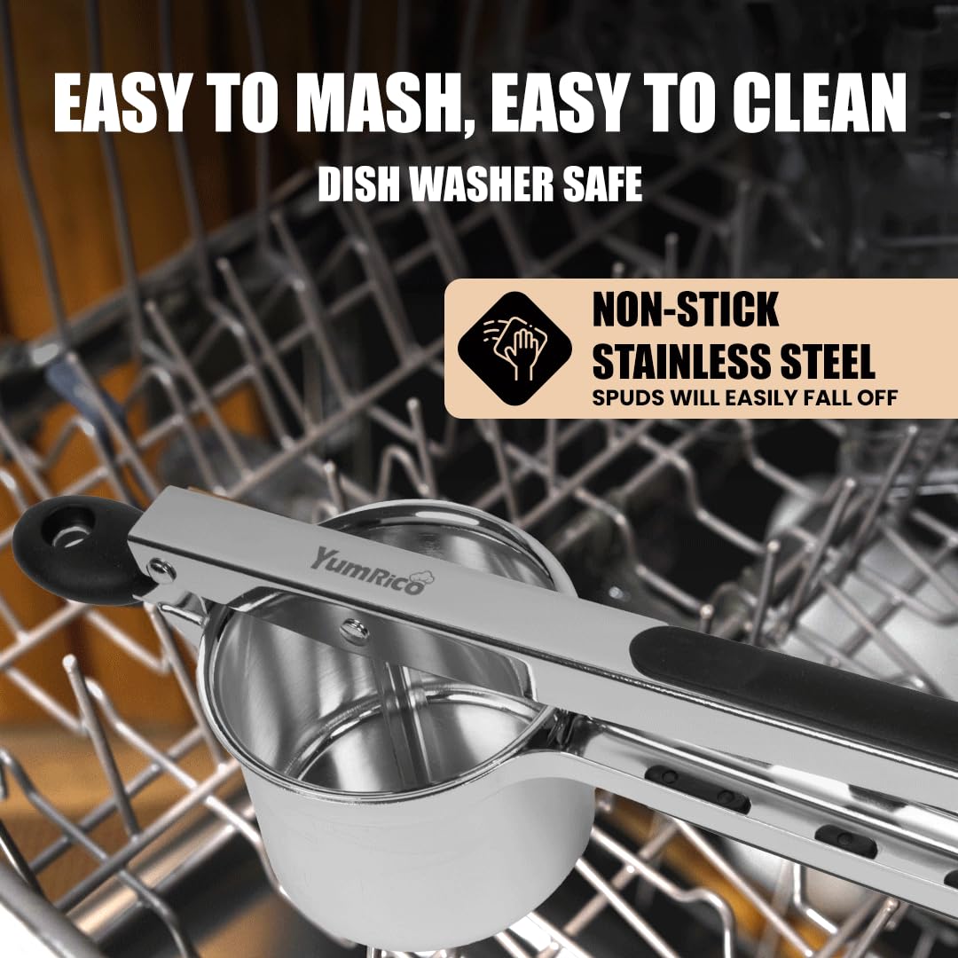 Premium 15 oz Stainless Steel Potato Ricer & Masher with 3 Interchangeable Discs - Heavy Duty Kitchen Tool for Perfect Mashed Potatoes, Baby Food & Purees - Ideal for Home Cooking, Restaurants & Meal Prep