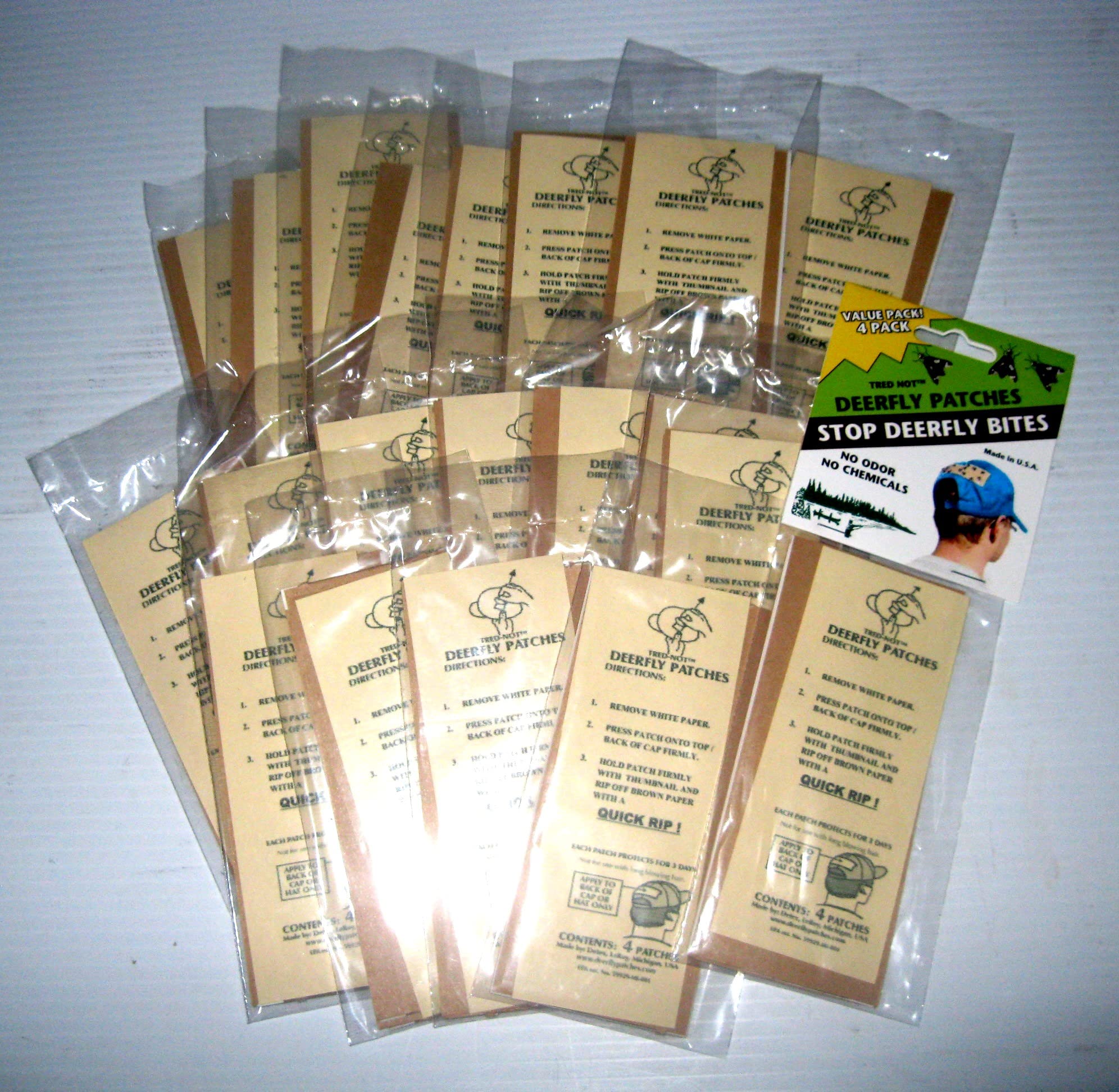 80-Pack Deerfly Patches - TredNot Deer Fly Repellent Stickers for Outdoor Activities, Hiking, Camping & Fishing - Natural Insect Protection