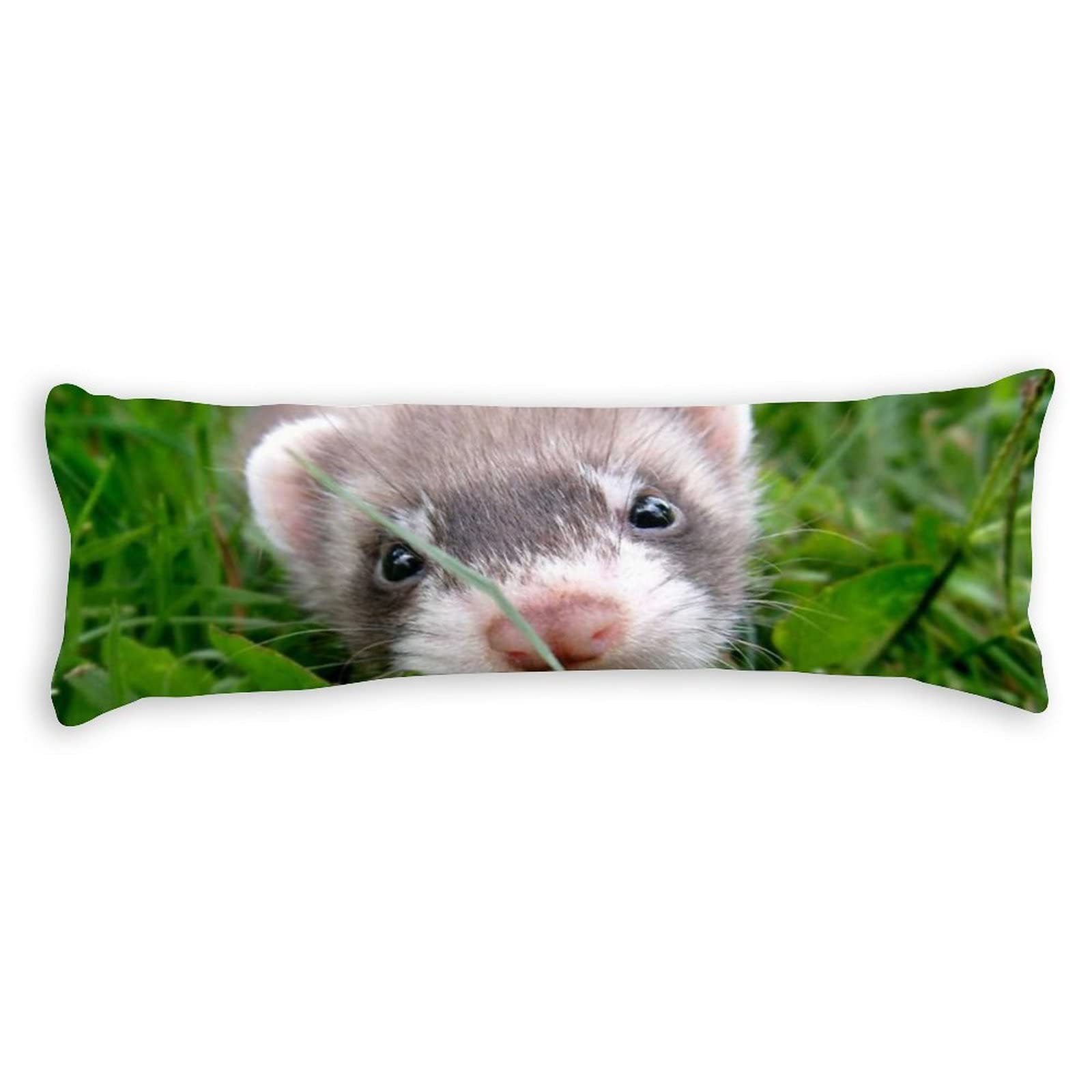 Cute Ferret Body Pillow Cover - Soft, Cozy & Breathable 54x20 Inch - Perfect for Anime Fans, Home Decor, and Comfortable Sleeping