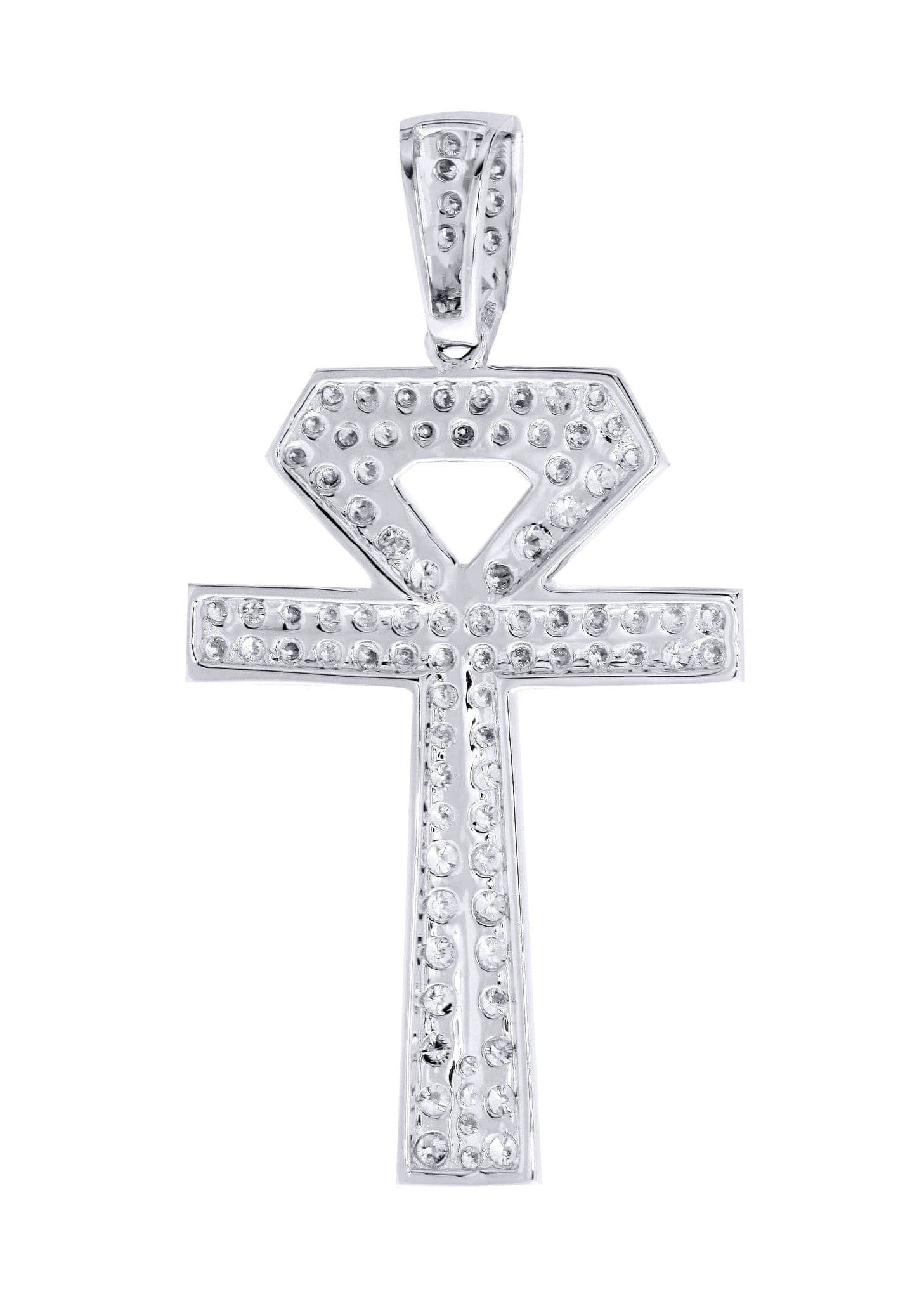 1.1 Carat Diamond Ankh Pendant Necklace - 2.52 Grams 14K Gold Egyptian Cross Jewelry for Women - Perfect for Spiritual Gifts, Meditation & Boho Fashion