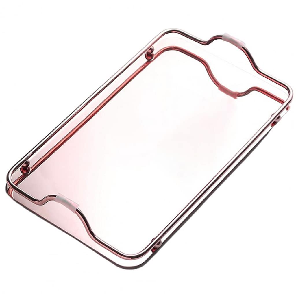 Stainless Steel Mirror Decorative Tray - 34.7 x 20.2 x 2cm Storage Box for Jewelry, Keys & Makeup | Elegant Red Serving Tray for Coffee Table, Vanity & Dining Table Organization