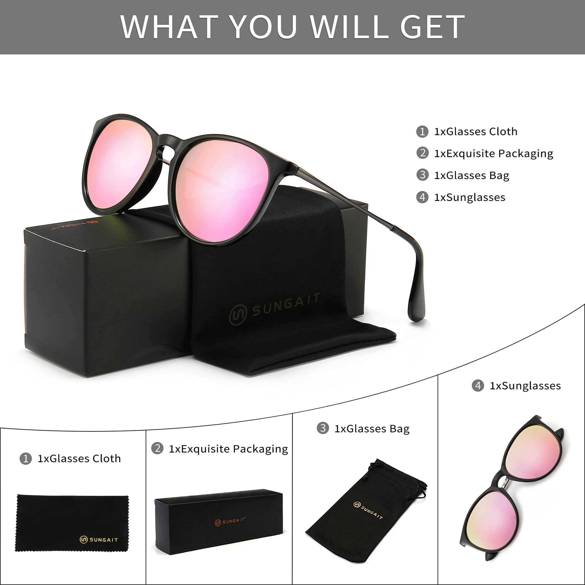 Vintage Round Sunglasses for Women & Men - Classic Retro Designer Style UV Protection - Perfect for Beach, Driving, and Fashion Outfits