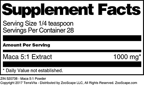 Organic Maca Root Powder 5:1 Extract (1 oz) - Premium Peruvian Superfood for Energy, Stamina & Hormone Balance - Perfect for Smoothies, Coffee & Baking