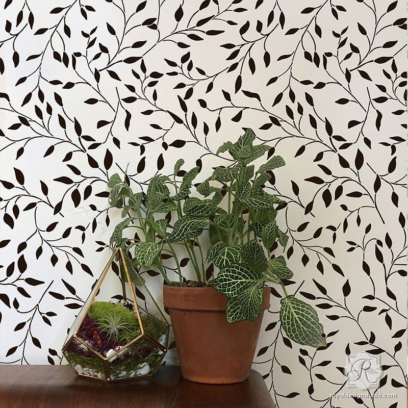 Bonnie Christine Wisteria Wall Stencil - DIY Floral Home Decor for Bedroom, Living Room & Nursery - Perfect for Painting, Stenciling & Wall Art Projects