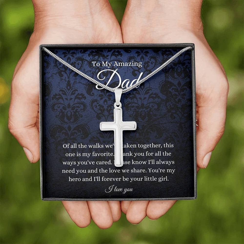 Handmade Personalized Message Card Jewelry Necklace - Unique Father of the Bride Gift from Daughter, Wedding Day Present for Dad, Custom Engraved Keepsake | Perfect for Wedding Ceremonies, Father-Daughter Dances & Special Occasions