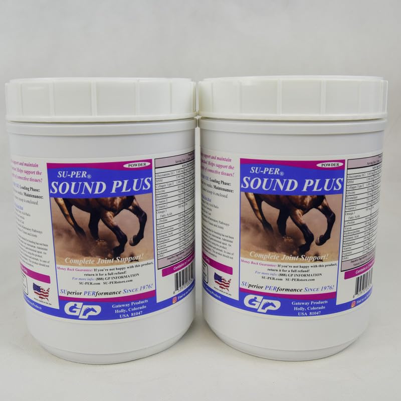 Sound Plus Horse Joint Supplement - Complete Joint Support with Glucosamine, MSM & Antioxidants - Equine Vitamins & Minerals for Healthy Joints - 2.5lb (2 Pack) - Ideal for Senior Horses & Performance Equines