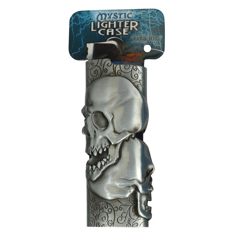 Mystic Metal BIC Lighter Case - Skull Protector for Outdoor & Smoking