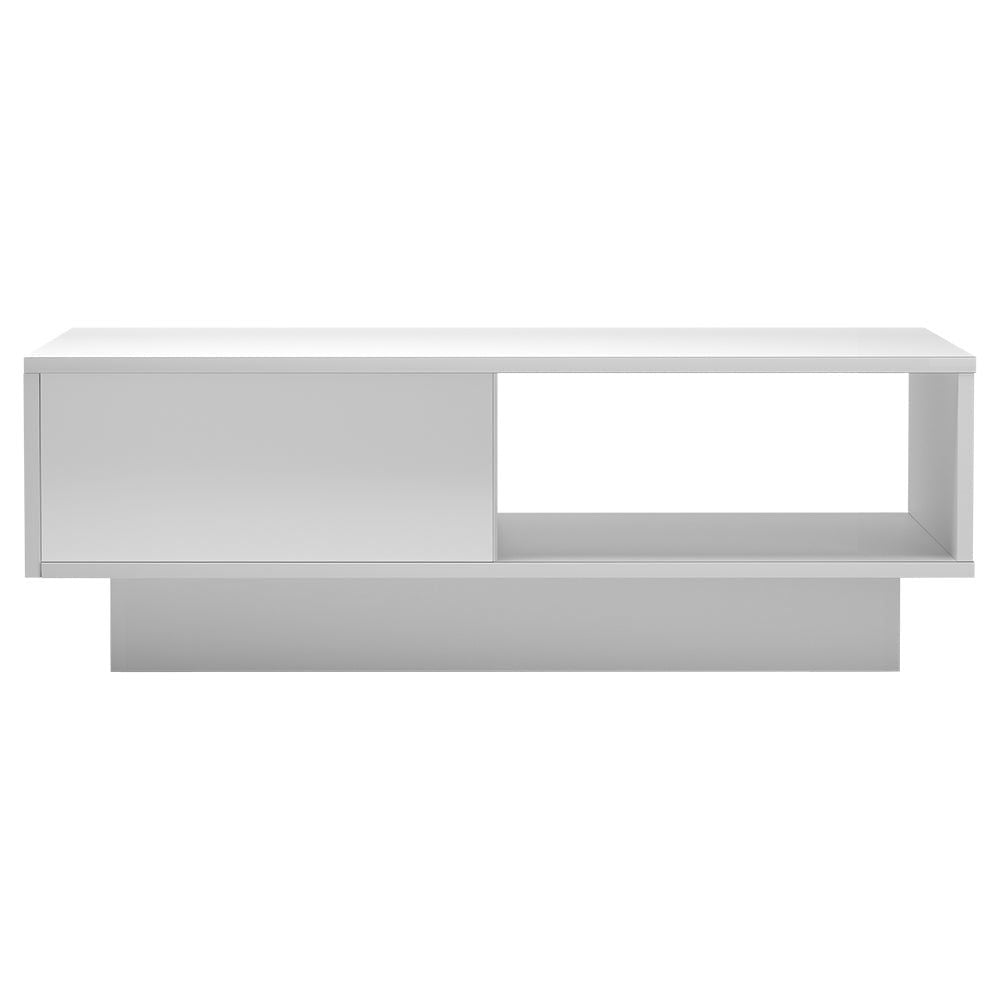Artiss Modern LED Coffee Table with Adjustable Lights - White - Perfect for Living Room, Bedroom, and Office Decor