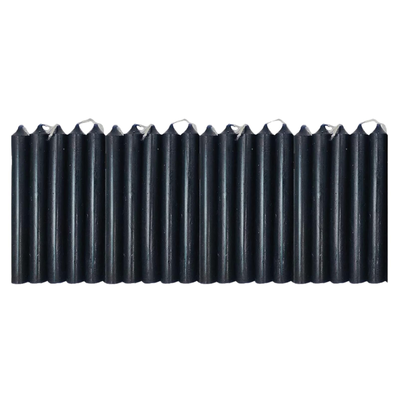 Premium Black Taper Candles - Set of 20 Dripless Long-Lasting Candles for Halloween, Christmas, Holiday Decor, Wedding, Dinner Party & Spell Rituals | Elegant Flickering Flames for Romantic Ambiance & Themed Events