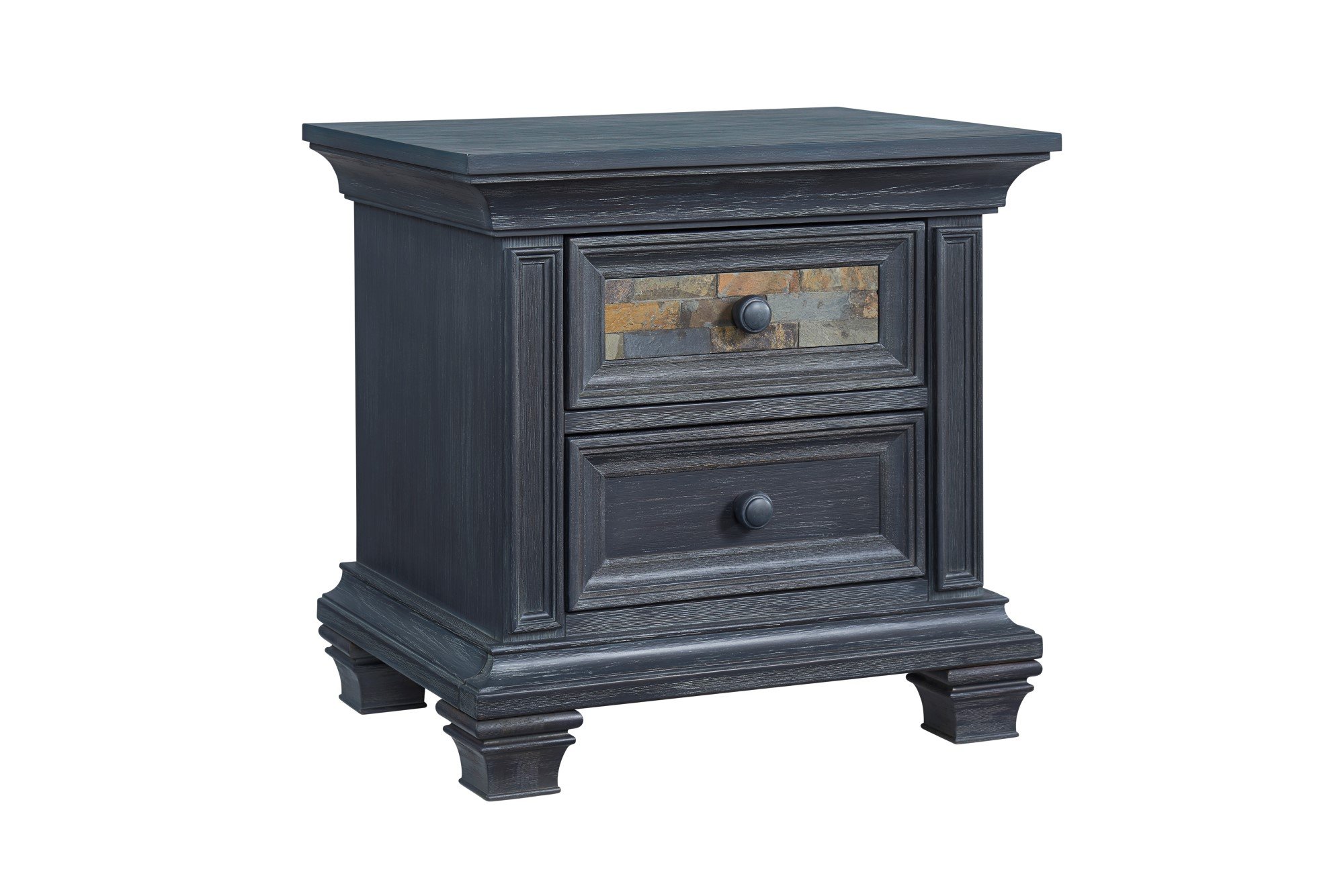 Soho Baby Stone Hill Nightstand in Smoke Gray - Modern Bedside Table for Bedroom, Nursery, or Guest Room - Compact Storage with Stylish Design