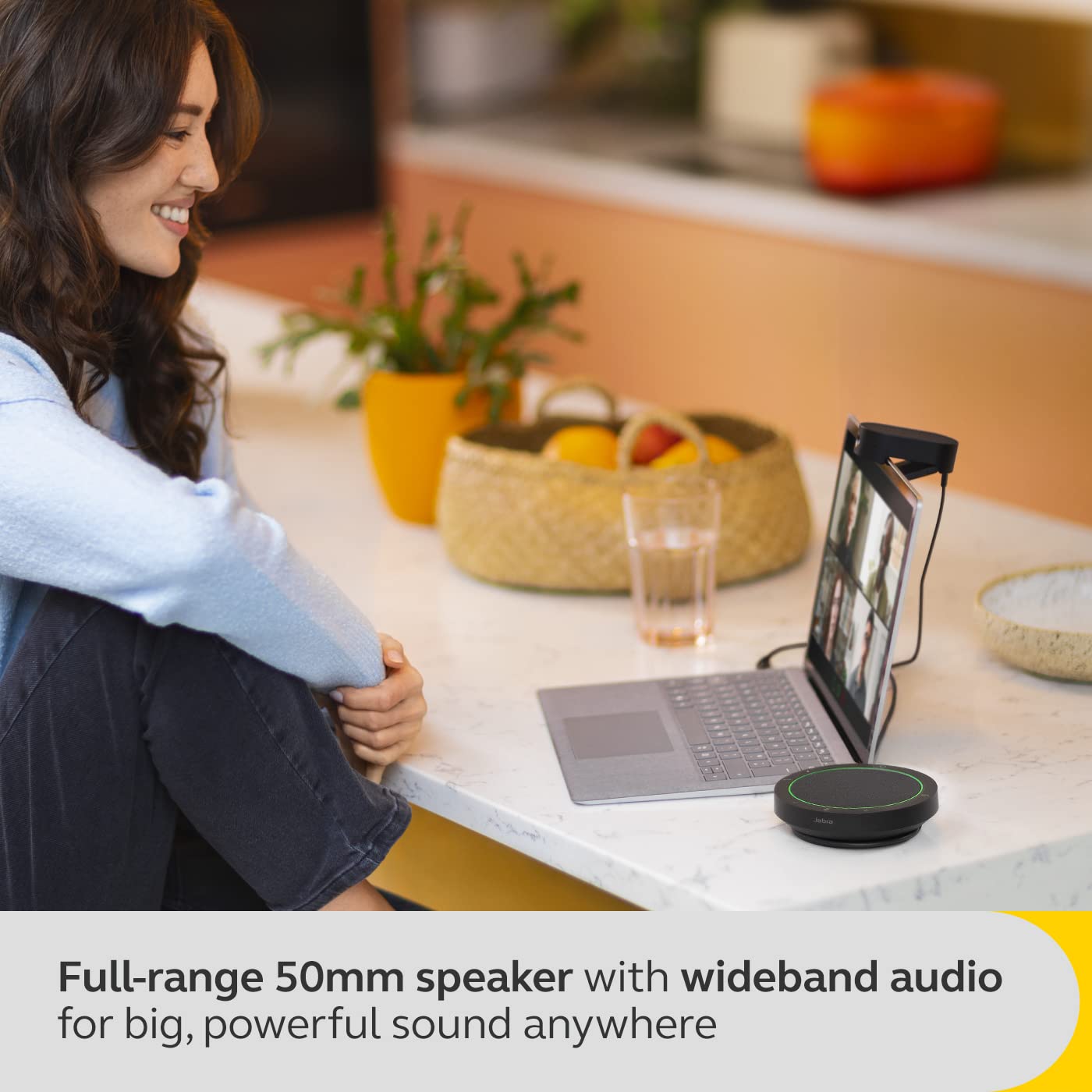 Jabra Speak2 40 Portable Speakerphone with 4 Noise-Cancelling Microphones, 50mm Full-Range Speaker & Wideband Audio - USB A/USB C Connectivity - Zoom & Google Meet Certified - Dark Grey - Perfect for Remote Work, Conference Calls & Home Office Meetings