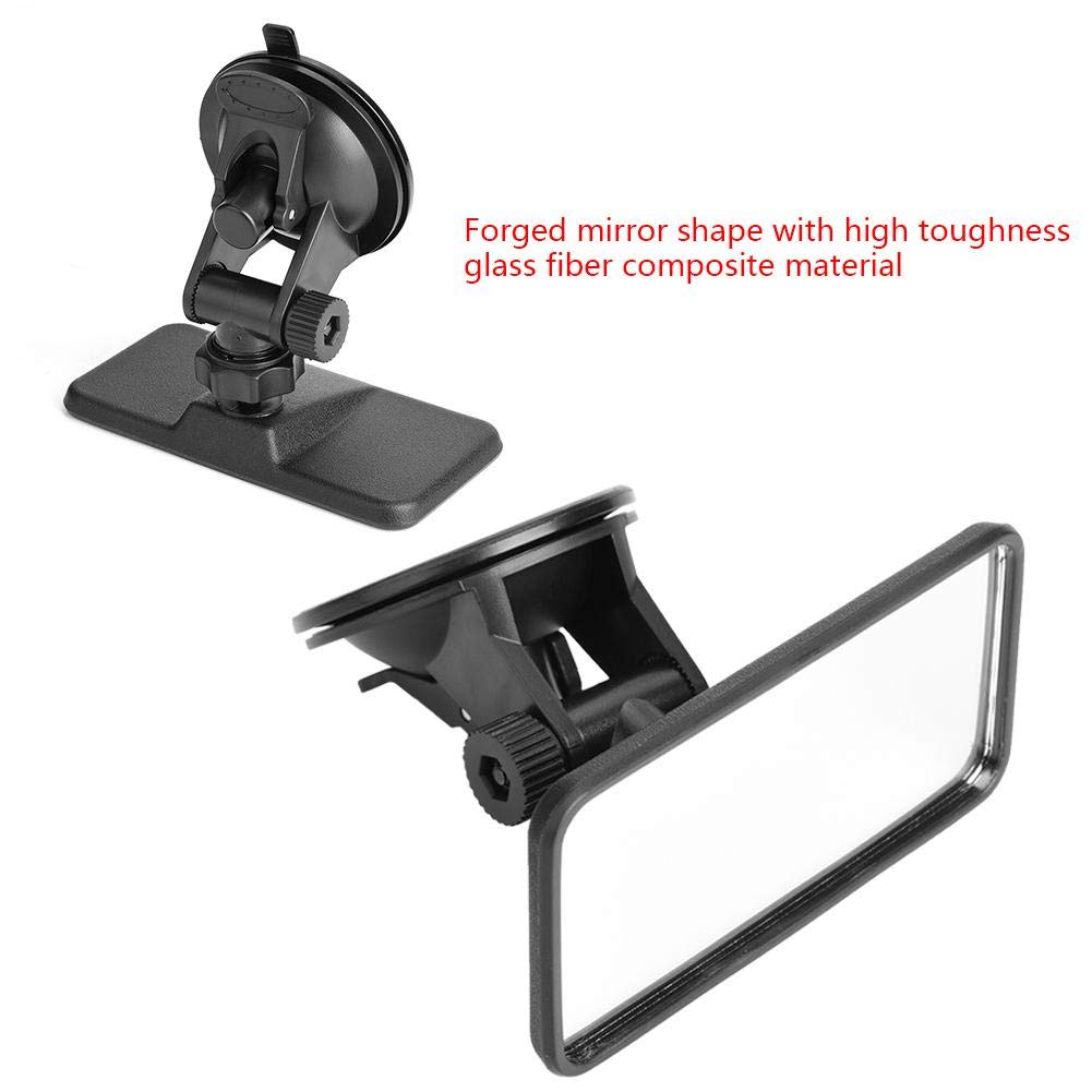 Qiilu Adjustable Baby Car Mirror - Rear View Safety Monitor for Infant Car Seat with Strong Suction Cup | Shatterproof Glass for Safe Travel | Perfect for Parents to Keep an Eye on Baby While Driving