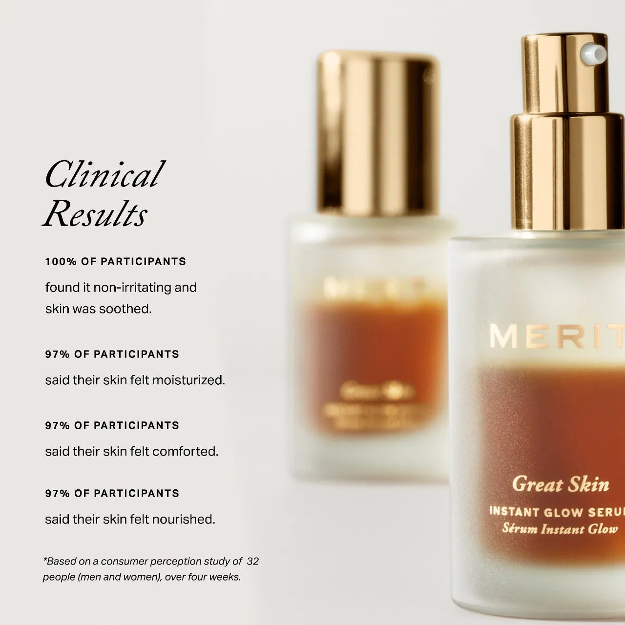 MERIT Great Skin Instant Glow Serum with Niacinamide & Hyaluronic Acid 50ml - Brightening Face Serum for Dull Skin, Hydrating & Smoothing - Perfect for Daily Skincare Routine & Nighttime Treatment