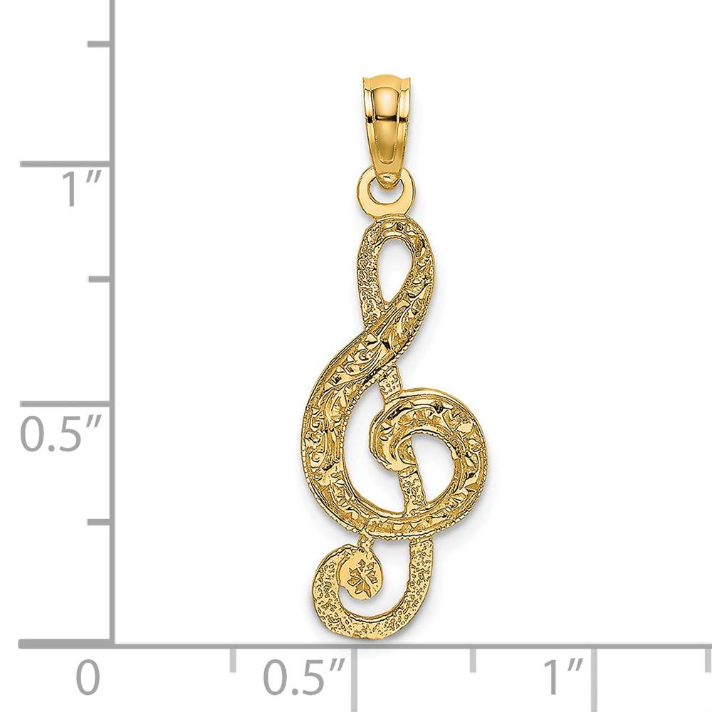 14K Yellow Gold Music Note Charm Pendant - Elegant & Dainty Jewelry Gift for Women - Perfect for Necklaces, Bracelets & Special Occasions