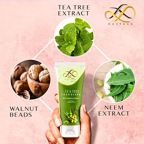 Activated Charcoal & Tea Tree Face Wash Combo for Deep Pore Cleansing - Skin Purifying Detox Scrub with Neem Extract for Men & Women | Acne Treatment, Blackhead Removal, Daily Skincare Routine