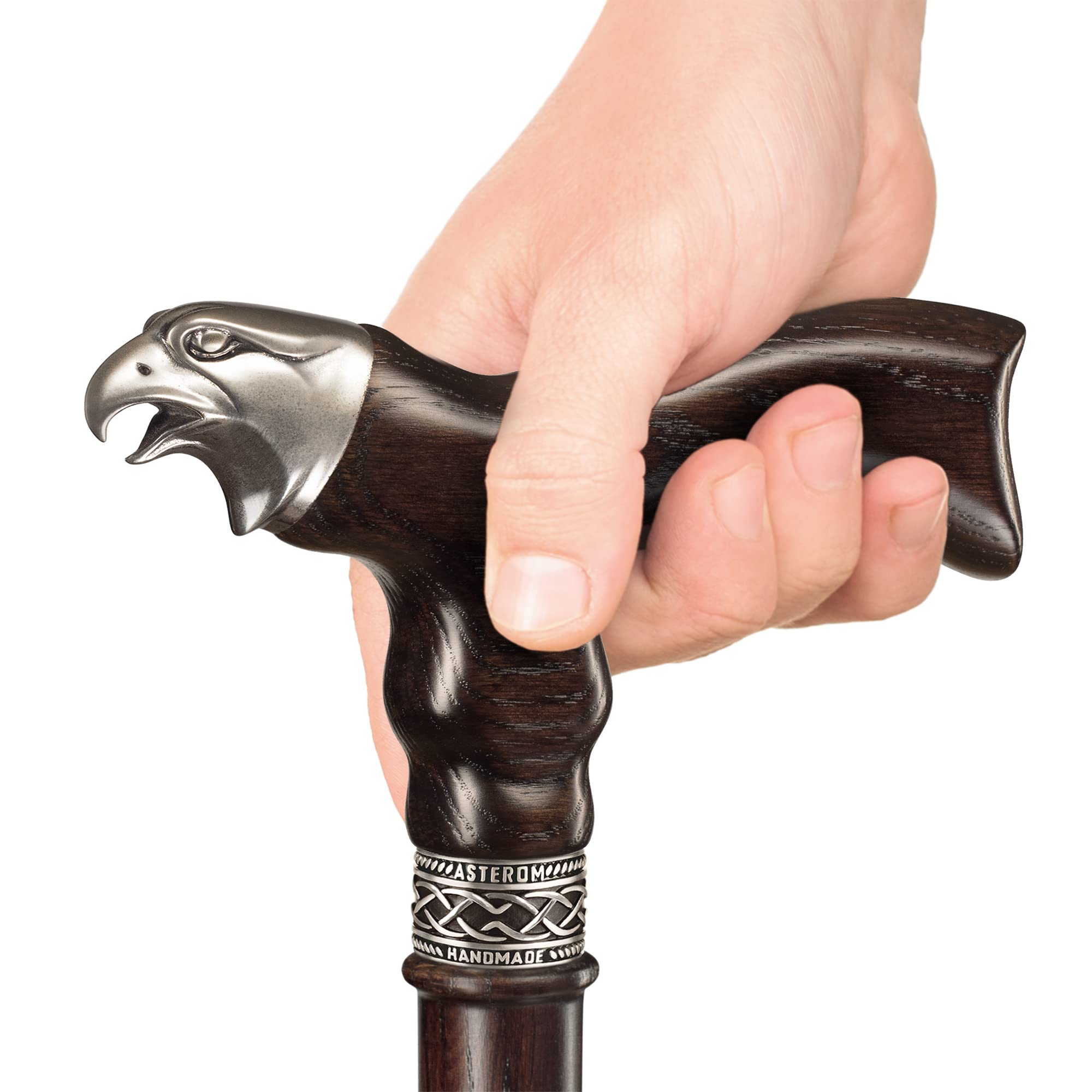 Handcrafted Eagle Carved Wooden Walking Cane - Premium Fashionable Walking Stick for Men & Women | Perfect for Hiking, Outdoor Adventures & Stylish Support