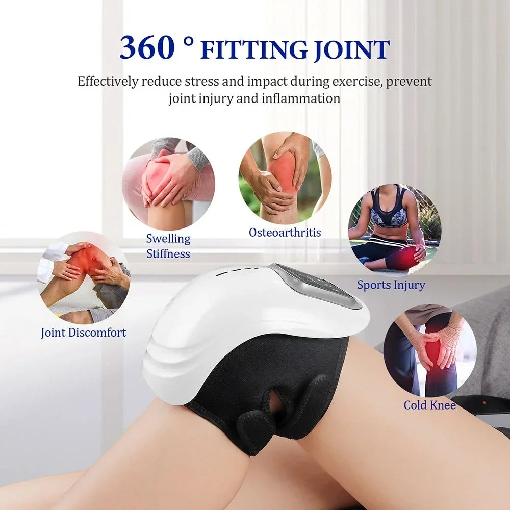 Electric Knee Massager with Air Pressure, Vibration & Heating - Smart Pain Relief for Arthritis, Joint Pain & Recovery - Perfect for Home, Office & Sports Use
