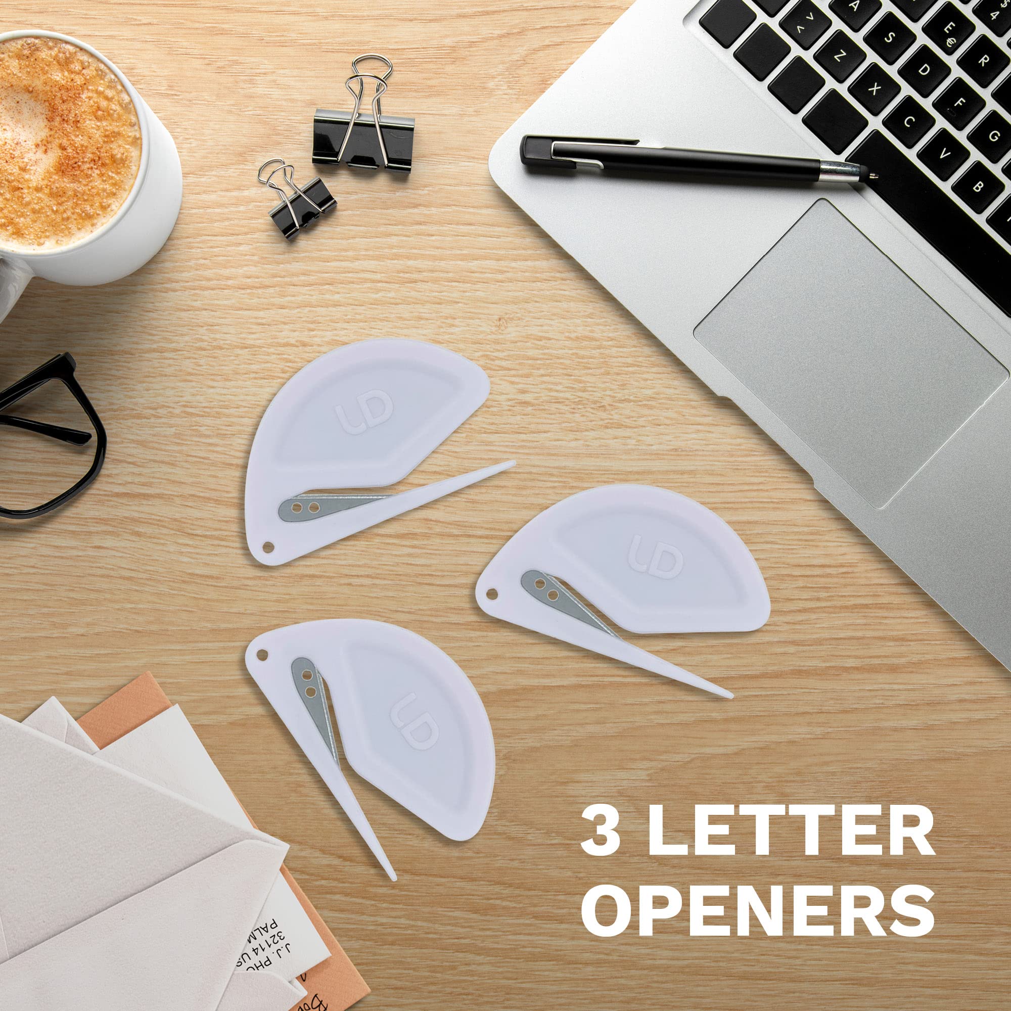 Magnetic Letter Openers - White Desk Organizer for Office & Home Use