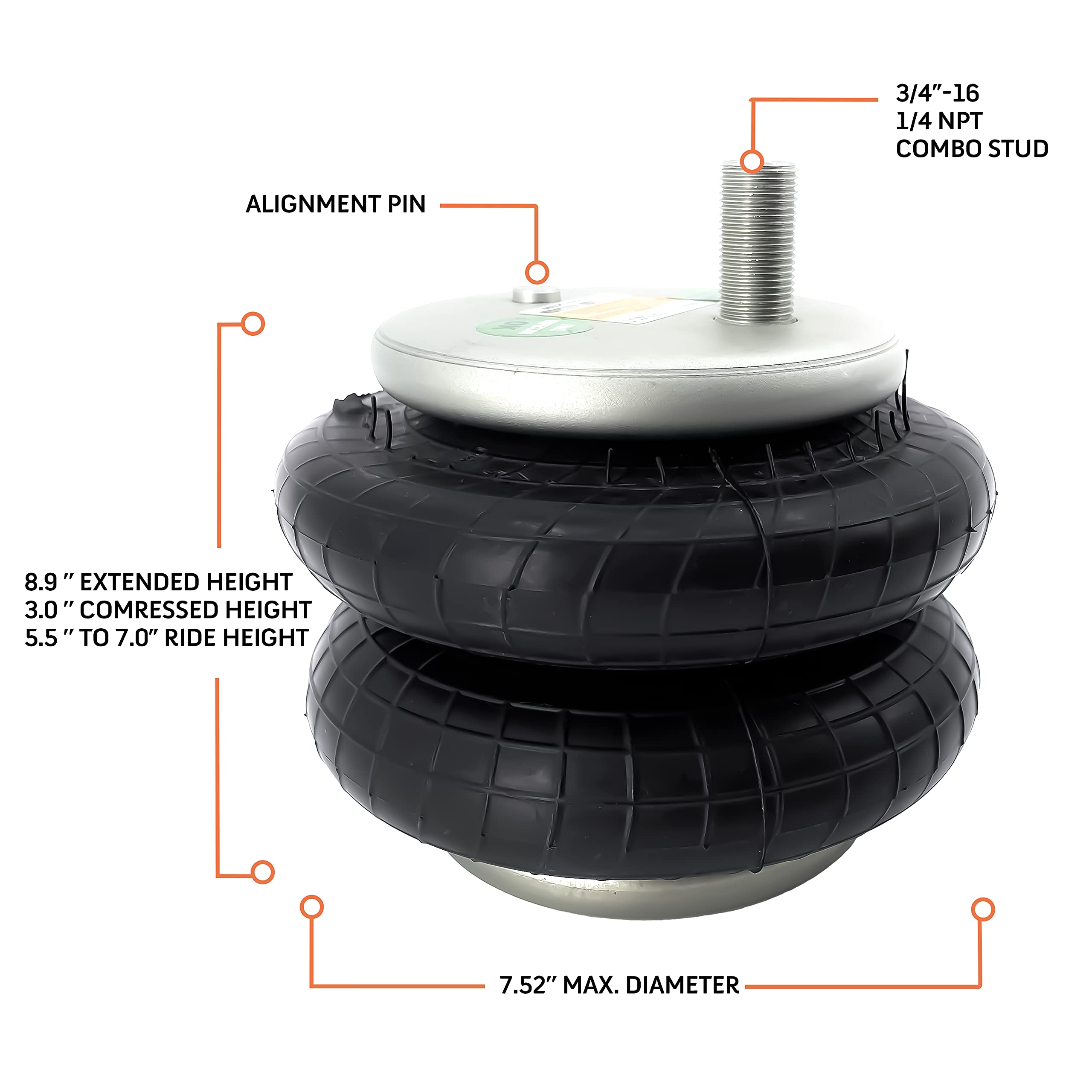 TORQUE 2-Piece TR6401 Air Bag Replacement Kit for Firestone 6401 Ride-Rite Air Suspension - Compatible with Torque Airbag Suspension Kits, Includes Fittings & Tubing (Replaces Firestone 6401 Air Bag) - Perfect for Truck & RV Suspension Upgrades, Heavy-Duty Towing & Smooth Ride Enhancement