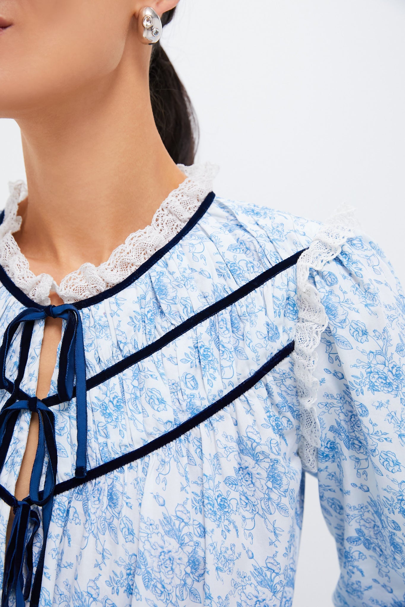 Blue Rose Colette Top - Women's Floral Print Blouse for Casual & Party Wear | Elegant Summer Tops for Date Night & Office Outfits