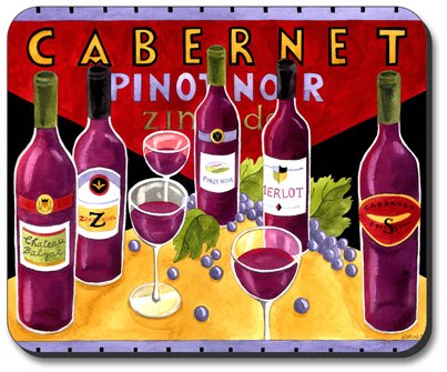 Elegant Art Plates Red Wine Themed Mouse Pad - Non-Slip Desk Mat for Computer, Office & Gaming - Perfect Gift for Wine Lovers & Home Decor