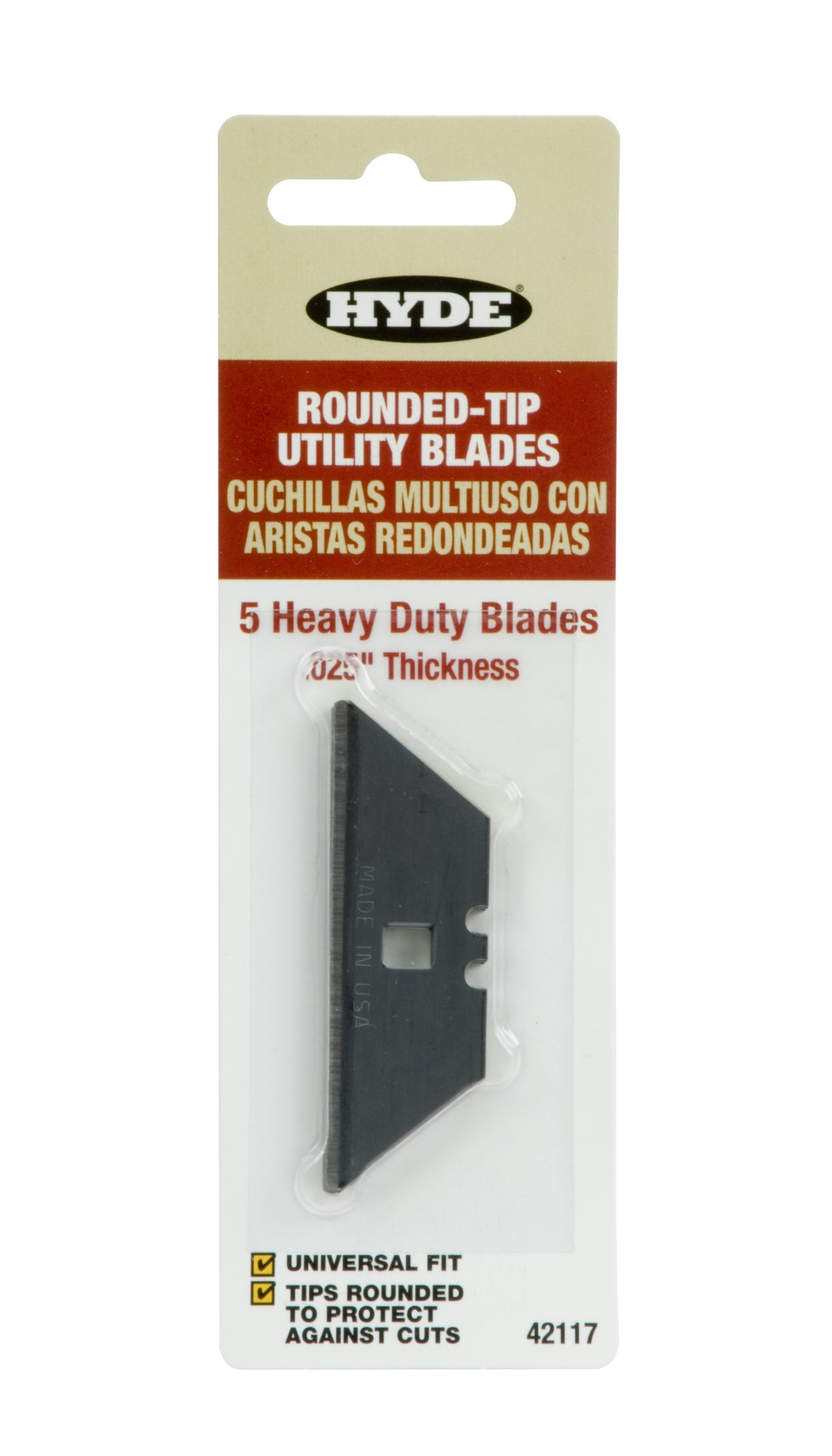 HYDE Utility Knife Replacement Blades - 10-Pack Heavy Duty Retractable Safety Cutter for Boxes, Cardboard, and Packaging - Perfect for Warehouse, Office, and Home Use