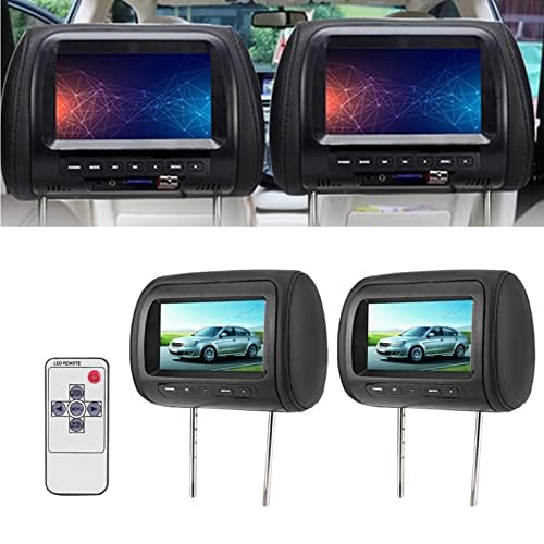 Akozon 2 Pack 7 Inch Car Headrest Video Players - HD LCD Monitor with MP5/DVD Playback for Backseat Entertainment | Perfect for Road Trips & Family Travel